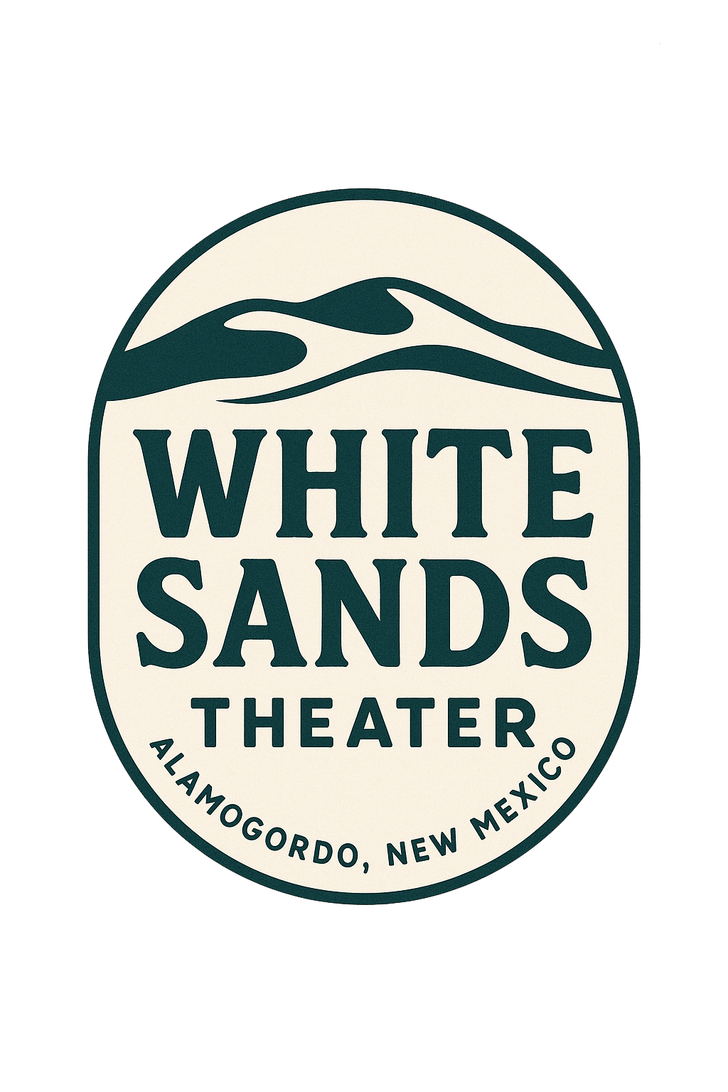 White Sands Theater white logo